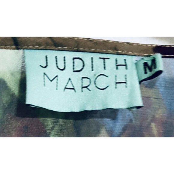 Judith March Womens Medium Kimono Top Fringe Trim Watercolor Print Sheer Boho - Picture 6 of 8